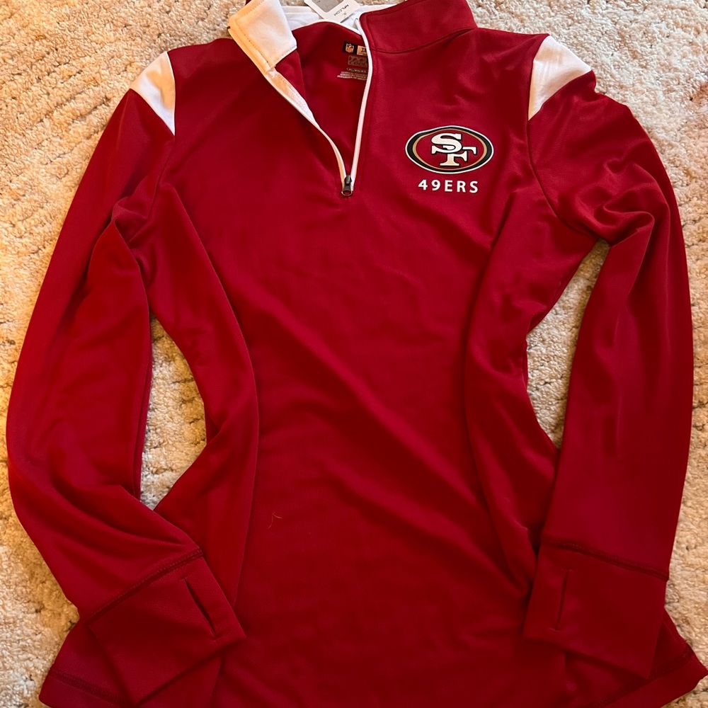 NFL Women's Red and White 49ers Quarter-Zip